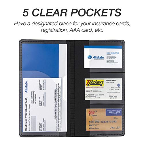 Samsill 2 Pack Car Registration and Insurance Holder, Essential Vehicle Glove Box Organizer, Vehicle Document Holder, Faux Leather, Sleek Black Design, Lottery Ticket Holders - size: 4.9" x 9.5", style: 2 PACK