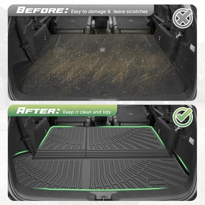 Cartist Floor Mats for Toyota Highlander 7 Seats (Not for Hybrid Models) 2014-2019, All Weather Cargo Liner for Highlander Accessories, Heavy Duty TPE Cargo Mats, Car Accessories - size: 1)Toyota Highlander 14-19 7 Seat Full Set