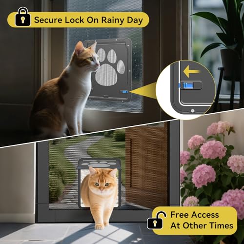 Dog Door for Screen Door, Cat Door Screen Small Dog Door Insert for Sliding Door Easy Install, Small 8"×10"