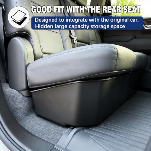 Under Seat Storage Box Fit for 2019-2026 Chevy Silverado/GMC Sierra 1500, 2020-2026 Silverado/Sierra 2500HD/3500HD, Double Cab & Crew Cab Underseat Organizer Accessories
