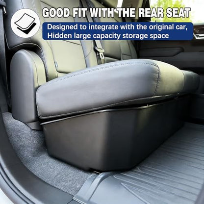 Under Seat Storage Box Fit for 2019-2026 Chevy Silverado/GMC Sierra 1500, 2020-2026 Silverado/Sierra 2500HD/3500HD, Double Cab & Crew Cab Underseat Organizer Accessories