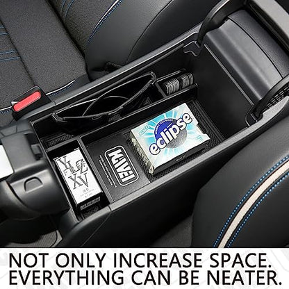 Center Console Organizer Tray Compatible with Honda HRV 2023 2024 2025 2026 2027 Accessories, Armrest Storage Box for HRV EX/EX-L/LX/SE/Sport/Touring,Black Trim