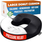 5 STARS UNITED Donut Pillow for Tailbone Pain & Hemorrhoids – Large Memory Foam Seat Cushion for Bed Sore-Prone Areas & Pressure Relief – Prostate, Postpartum & Pregnancy Support, Black Mesh Cover