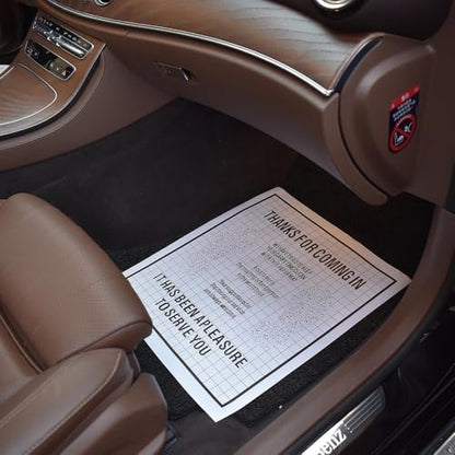 Paper Floor Mats for Cars, 100Pcs Disposable White Automotive Floor Mats Kraft Paper, Waterproof Car Foot Pads Protective Papers, Thank You Mats for Car Detailing, Auto Dealership 16x20inch
