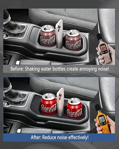 Cup Holder Inserts for Jeep Wrangler JL JLU 4xe & Gladiator JT 2018-2025, Non-Slip TPE Cup Holder Liners & Center Console Inserts, Interior Accessories Protect Against Spills, Scratches and Rattles - size: For Wrangler/Gladiator 2018-2025