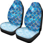 Gradient Blue Mermaid Scale Print Universal Car Seat Covers Front Seats Only for Women,Fit for Most Cars - color: Gradient Blue Mermaid Scale Print 86