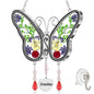 Butterfly Suncatcher Grandma Stained Glass Sun Catcher for Windows Hangings Ornament with Pressed Real Flower Wings in Glass and Metal Heart Charm Birthday Gift for Women Mothers Day Christmas - style: Grandma