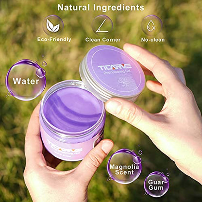 TICARVE 2Pack Cleaning Gel for Car Putty Car Vent Cleaner Cleaning Putty Gel Auto Tools Car Interior Cleaner Dust Mud for Cars and Keyboard Cleaner Slime Purple (320g/11.2oz) - color: Purple 2 Pack