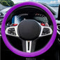 JDDRY Car Steering Wheel Cover,Silicone Steering Wheel Protector,Universal Fit Automotive Steering Wheel Cover,Steering Wheel Protective Cover(Purple,1PC) - color: Purple