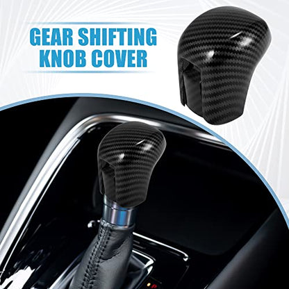 Gear Shift Knob Cover Automatic Transmission Lever Trim for Honda Civic 10th Gen 2016 2017 2018 2019 2020 2021 ABS Carbon Fiber Pattern Black