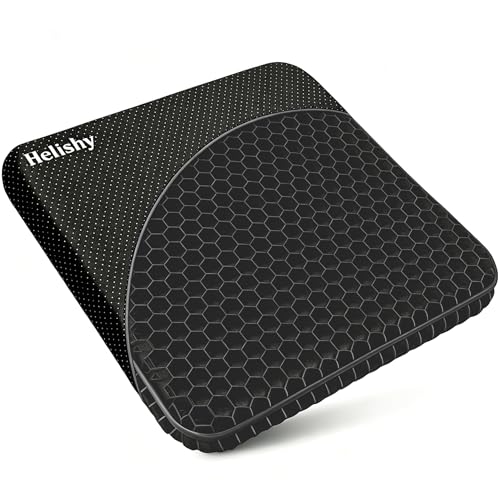 Gel Seat Cushion, Double Thick Egg Gel Cushion for Pressure Pain Relief, Breathable Wheelchair Cushion Chair Pads for Car Seat Office Chair (Black) - color: 2-black, size: Standard (16*14*1.65 inch)