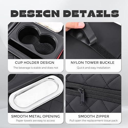 Car Armrest Cushion Center Console Cover, Leather Armrest Cover for Car 5 in 1 Middle Console Cushion with Storage Box, Cup Holders, Tissue Box, Luxury Waterproof Interior Accessories,Burgundy - color: Burgundy