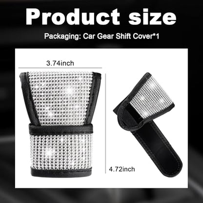 Bling Car Gear Shift Cover with Rhinestone,Stylish Crystal Gear Shift Knob Cover as Car Decorations,Universal Anti-Scratch Gears Shifter Covers Bling Cars Accessories for Women