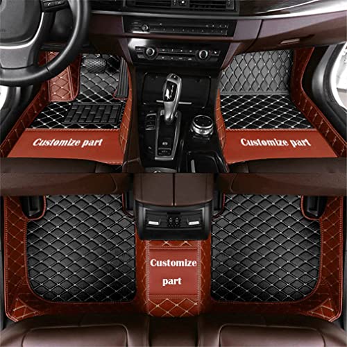 MELKEN Custom Fit Leather Car Floor Mats for 95% of Cars Full Coverage Floor Liners Car Mats (Black & Brown) - color: Black & Brown
