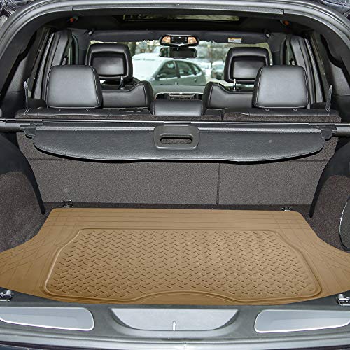 FH Group ClimaProof Universal Cargo Mat – All-Weather, Trimmable Trunk Mat (48" W x 32" D) – Fits Most Cars, SUVs & Trucks – Beige - color: Beige, size: Small
