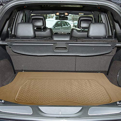 FH Group ClimaProof Universal Cargo Mat – All-Weather, Trimmable Trunk Mat (48" W x 32" D) – Fits Most Cars, SUVs & Trucks – Beige - color: Beige, size: Small
