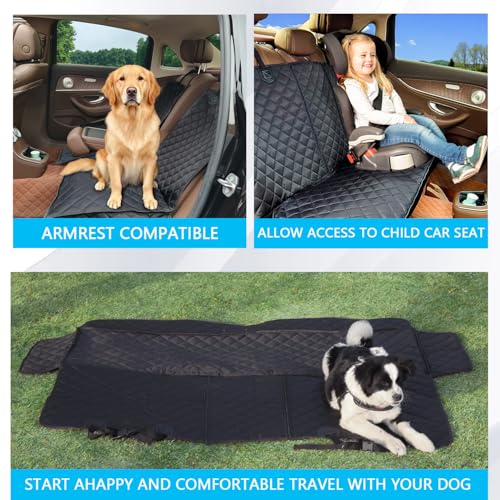 Dog Car Seat Cover for Back Seat Pet Cover for Dogs Waterproof Car Seat Protector Bench Seat Cover, Scratchproof Nonslip Durable Car Seat Covers for SUV,Truck &Cars(Standard Size:52W*48L)