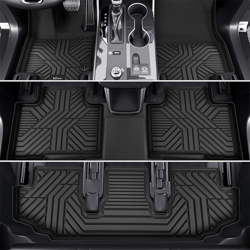 KARPAL Floor Mats Fit for Toyota Highlander 2020-2026 7-Seater (NOT Fit Grand Highlander), Custom Fit All Weather TPE Floor Liners, 1st & 2nd Row & Cargo & Backseat Mat, Highlander Accessories - style: 2020-2026 | For Toyota Highlander | 1st & 2nd Row & C