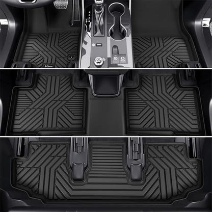 KARPAL Floor Mats Fit for Toyota Highlander 2020-2026 7-Seater (NOT Fit Grand Highlander), Custom Fit All Weather TPE Floor Liners, 1st & 2nd Row & Cargo & Backseat Mat, Highlander Accessories - style: 2020-2026 | For Toyota Highlander | 1st & 2nd Row & C