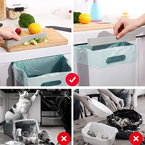 Hanging Collapsible Trash Can - 9L Wall Mounted Foldable Waste Bin for Kitchen Cabinet Door - Quickly Clean Counter, Sink, Bathroom - RV, Car, Camping Folding Garbage Basket (White) - color: White
