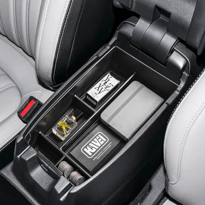 Center Console Organizer Compatible with Ford Escape 2020-2026/Bronco Sport 2021-2025 Accessories, Insert Armrest Box Secondary Storage Tray Black ABS Materials (Not for U725 2-Door)