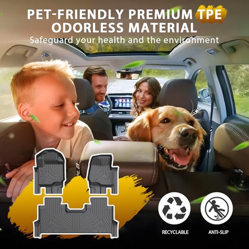 Floor Mats for 2017-2024 2025 2026 Ford F250/F350/F450 Super Duty Crew Cab Accessories All Weather TPE Custom Fit Truck Floor Liners 1st & 2nd Row - size: 3)Ford F250/F350/F450｜17-26｜1st & 2nd Row