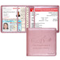 Car Insurance and Registration Holder, 5.5 x 5 Inch PU Leather Vehicle Glove Box Organizer Wallet Case for Insurance Card, Driver License, Paperwork - Rose Gold - color: RoseGold