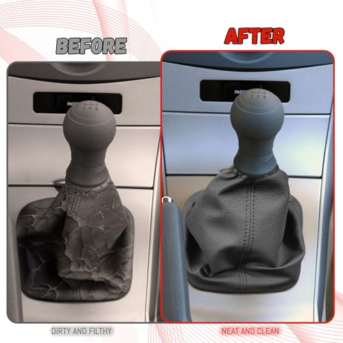 Compatible with Gear Shift Knob Boot Cover for Toyota Corolla 2007-2013, Leather Shifter Lever Knob Dust Cover for Dust Prevention & Protection Gray