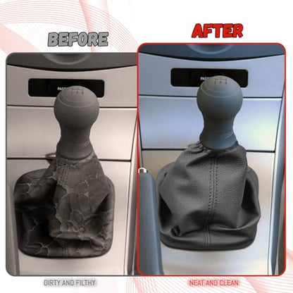 Compatible with Gear Shift Knob Boot Cover for Toyota Corolla 2007-2013, Leather Shifter Lever Knob Dust Cover for Dust Prevention & Protection Gray