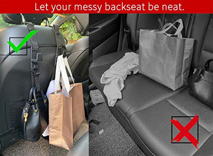 2-Pack Headrest Hooks for Car Universal Interior Auto Vehicle Back Front Seat Hanger Holder Organizer for Handbags Purses Coats and Grocery Bags - size: 2pack