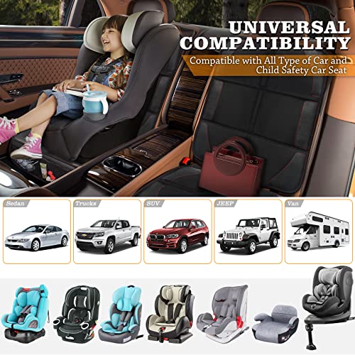 Car Seat Protector, 2 Pack, Thickest Padded 600D Fabric Padding, Waterproof, Durable, Anti Slip Backing, Child Seat Protection, Suitable for Babies, Toddlers, Children