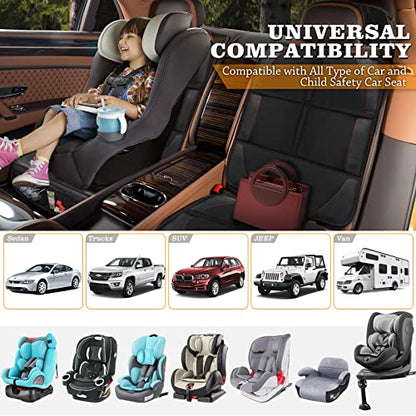 Car Seat Protector, 2 Pack, Thickest Padded 600D Fabric Padding, Waterproof, Durable, Anti Slip Backing, Child Seat Protection, Suitable for Babies, Toddlers, Children
