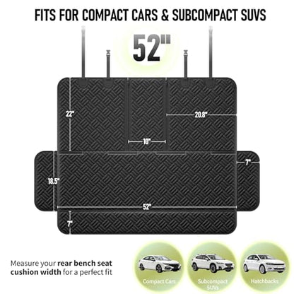 Dog Car Seat Cover for Back Seat, Waterproof 600D Oxford Protector for Travel and Daily Use, Non Slip Scratch Resistant Bench Cover, Easy to Clean, Fits Compact Cars/SUVs, 52 Inch - size: Small-52"W
