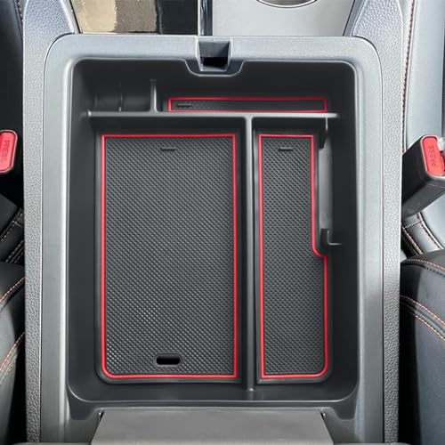 EDBETOS Center Console Organizer Compatible with 2023-2026 Honda Pilot, 2024 2025 2026 Honda Ridgeline/Passport Insert Tray Secondary Storage Armrest Box ABS Plastic Material, Red - color: Red