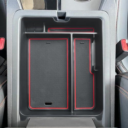 EDBETOS Center Console Organizer Compatible with 2023-2026 Honda Pilot, 2024 2025 2026 Honda Ridgeline/Passport Insert Tray Secondary Storage Armrest Box ABS Plastic Material, Red - color: Red