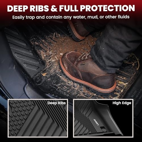 LASFIT Floor Mats & Trunk Mat & Backrest Mats for Acura Mdx 2022-2026 Cargo Mat All Weather TPE Mats Custom Fit Floor Liner for Mdx 1st & 2nd & 3rd Row Car Mats & Cargo Liner, Black, Easy to Clean - size: 2022-2026 | For Acura Mdx | Full Set
