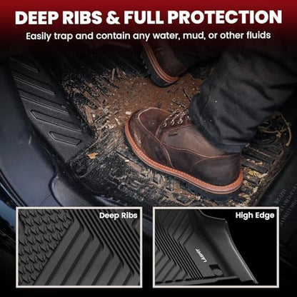 LASFIT Floor Mats & Trunk Mat & Backrest Mats for Acura Mdx 2022-2026 Cargo Mat All Weather TPE Mats Custom Fit Floor Liner for Mdx 1st & 2nd & 3rd Row Car Mats & Cargo Liner, Black, Easy to Clean - size: 2022-2026 | For Acura Mdx | Full Set