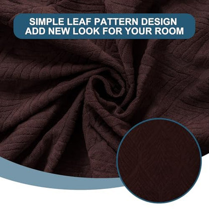 Removable Washable Dining Chair Seat Covers Set of 2,Stretch Jacquard Chair Seat Cushion Protector Slipcovers, Rear Covers - color: Chocolate, size: 2PCS-Rear-covered