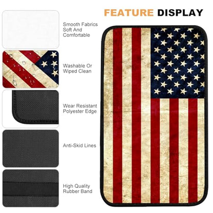 Auto Center Console Pad,American Flag 1 Auto Armrest Pad Seat Box Cushion,Armrest Cover Protector for Vehicle SUV Truck Car - color: American Flag