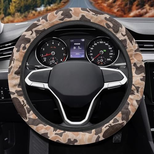 Camo Hunting Duck Steering Wheel Cover 15 Inches for Men Neoprene Anti-Slip Car Steering Wheel Grip Wrap Soft Car Accessories Protective for SUV Vehicle Sedan Truck - color: Camo Hunting Duck-Brown