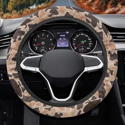 Camo Hunting Duck Steering Wheel Cover 15 Inches for Men Neoprene Anti-Slip Car Steering Wheel Grip Wrap Soft Car Accessories Protective for SUV Vehicle Sedan Truck - color: Camo Hunting Duck-Brown