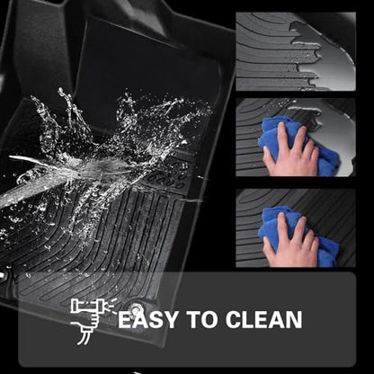 All Weather Rubber Floor Mats Compatible with 2013-2019 Ford Escape & 2013-2018 C-Max, 3Pcs Car Automotive Floor Mats & Cargo Liners Black