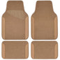 CAR PASS Beige Leather & Waterproof Car Carpet Floor Mats, Universal Car Mats Fit for SUV,Vans,sedans, Trucks,Set of 4pcs Car Carpet with Anti-Slip nibbs Driver Heel Pad (All Beige) - color: All Beige