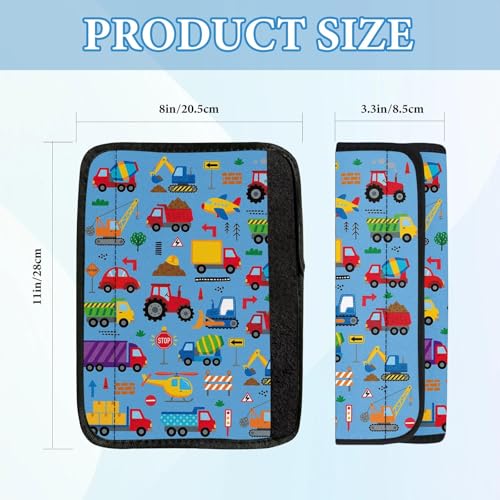 2 Pcs Seat Belt Cover for Kids, Soft Car Seat Strap Pads for Children, Trucks and Vehicles Cars Seat Belt Cushion Pads for Boys and Girls Babies Adults - color: Vehicle