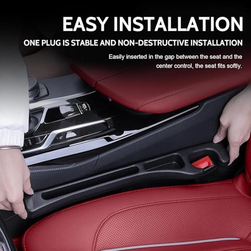 2 pcs Car Seat Gap Filler Organizer, Universal Fit Soft Foam Car Seat Gap Plug to Fill The Gap Between Seat and Console, Car Seat Crevice Blocker Stop Things, Fit For Car SUV Truck.