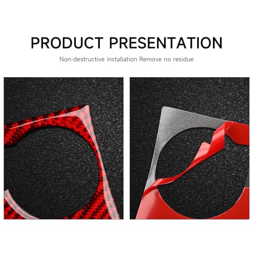 Car Center A/C Outlet Panel Decals for 2014-2017 Dodge Durango Accessories Carbon Fiber Interior Stickers, Red - color: Center a/C Outlet Panel