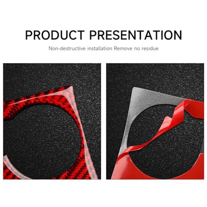 Car Center A/C Outlet Panel Decals for 2014-2017 Dodge Durango Accessories Carbon Fiber Interior Stickers, Red - color: Center a/C Outlet Panel