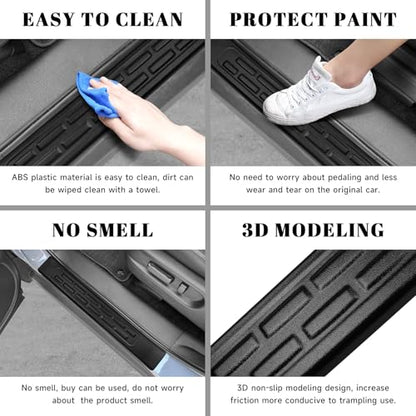 4PCS Car Door Edge Guards Door Sill Protector for Honda Ridgeline 2017-2025 2026 Accessories ABS Plastic Material Matte Black Car Door Threshold Protection