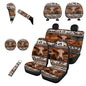 Horeset Car Seat Cover Full Set of 11pcs with Headrest Protector Lanyards Key Chain Cup Pad Gear Shift Knob and Handbrake Sleeve Automotive Seat Cover Accessories Aztec Highland Cow - color: Aztec Highland Cow