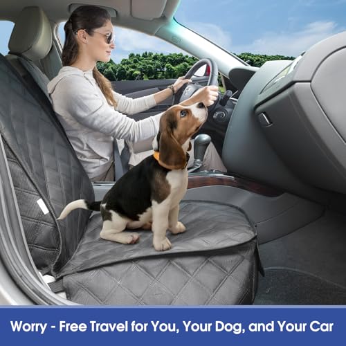 ALLANSING Front Seat Cover for Dogs with Side Flaps, Heavy Duty 900D Waterproof Seat Protector, Protects from Dirt & Scratches, for Pets & Daily Use, Fits Cars SUV Trucks Minivans (2-Pack) - size: 2_Pack